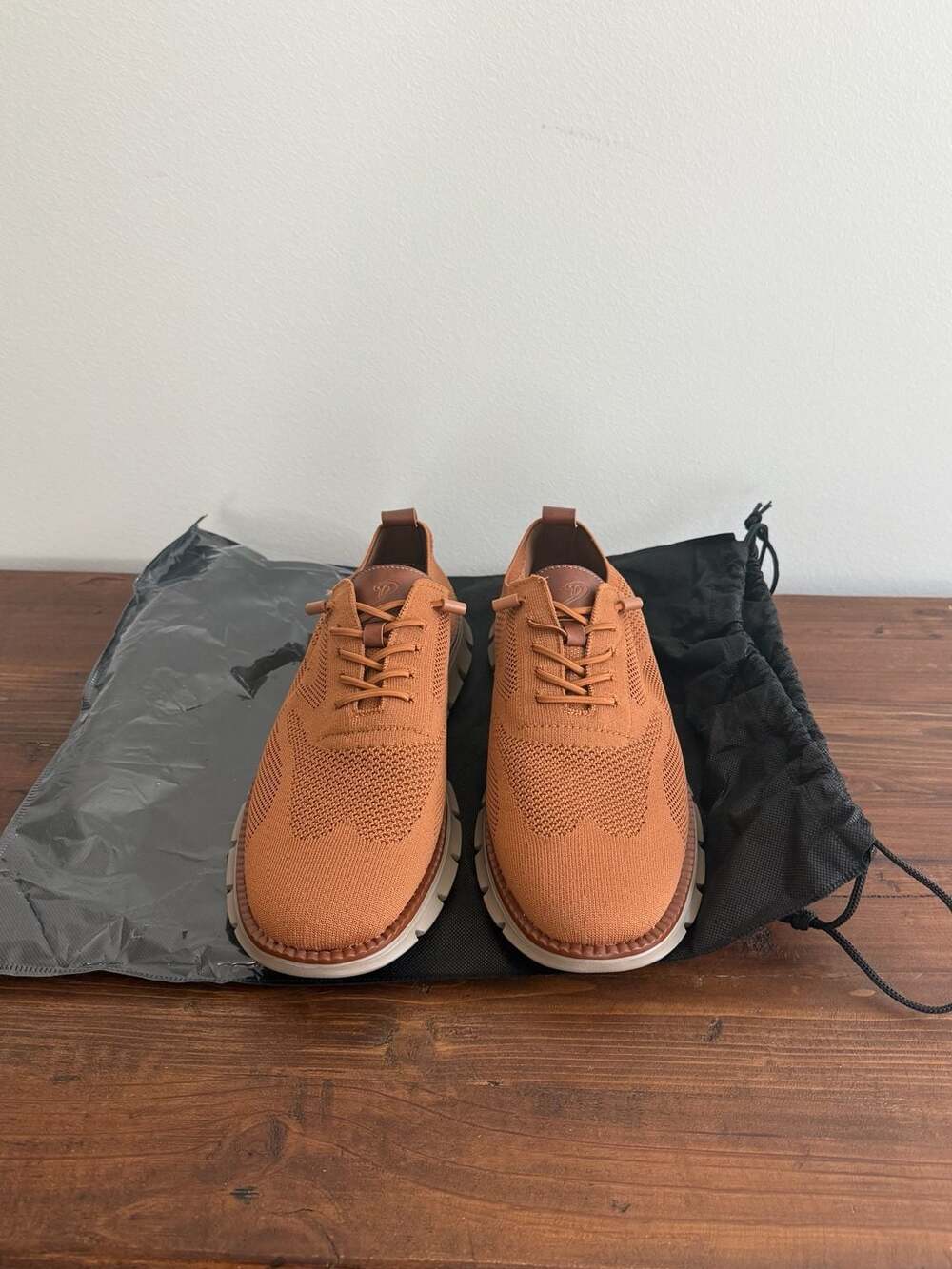 Leisure Knit Oxford Sneakers Tan Size 45